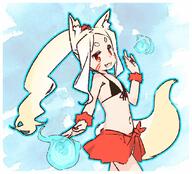 1_female 1girl animal_ear_fluff animal_ears animal_tail bad_id bad_twitter_id bikini bikini_top black_bikini black_bikini_top canine commentary commentary_request cowboy_shot d ears explicit facepaint fang fangs female flat_chest fox fox_ears fox_girl fox_tail front-tie_bikini front-tie_top gelbooru hair_tie lolibooru.moe long_hair looking_at_viewer mammal navel open_mouth point_of_view ponytail red_eyes safe sarong scrunchie sewayaki_kitsune_no_senko-san shiro_(sewayaki_kitsune_no_senko-san) smile solo swimsuit tail tied_hair white_hair wrist_scrunchie yoru_nai // 849x769 // 134.5KB