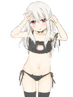 1_female 1girl ass_visible_through_thighs bangs bare_shoulders bell bell_choker black_bra black_legwear black_panties black_thighhighs black_underwear blonde_hair blush bra breasts cat_cutout cat_ear_panties cat_lingerie choker cleavage_cutout clothing_cutout collarbone danbooru derivative_work fate fategrand_order fatekaleid fatekaleid_liner_prisma_illya fate_(series) fate_kaleid_liner_prisma_illya female frilled_bra frills hair_between_eyes hands_up high_resolution highres illyasviel_von_einzbern jingle_bell kyouta_(02squadstars) legwear lingerie loli lolibooru.moe long_hair looking_at_viewer male meme_attire navel open_mouth panties point_of_view prisma_illya red_eyes safe side-tie_panties silver_hair simple_background small_breasts solo standing thighhighs thighs underwear underwear_only user_xhrh2438 white_background white_hair young イリヤ キョウタ ネコランジェリー☆イリヤ プリズマイリヤ 神行太保 // 900x1200 // 373.9KB