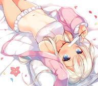 10s 1_female 2010s anthropomorphism bed_sheet bewitching_thighs bikini blonde_hair blue_eyes contentious_content dark_skin explicit female food food_in_mouth ichiri itiri jacket kantai_collection lo500 long_hair long_sleeves looking_at_viewer navel nontraditional_school_swimsuit one-piece_swimsuit one-piece_tan pillow pink_jacket pixiv_27207 pixiv_64809617 point_of_view popsicle questionable ro-500_(kantai_collection) safe sazaki_ichiri school_swimsuit solo stomach swimsuit tan tan_lines tank_suit tanned u-511_(kantai_collection) white_school_swimsuit white_swimsuit white_tank_suit イチリ 即夜戦 呂500 撫で回したいお腹 水着ろーちゃん 白スクろーちゃん 艦これかわいい // 800x705 // 375.9KB