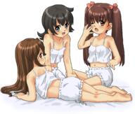 3girls atfbooru.ninja back bangs bare_shoulders barefoot bed_sheet black_eyes black_hair bloomers blush body_blush brown_eyes brown_hair camisole child collarbone contentious_content crop_top d dressed ears explicit eyebrows eyebrows_visible_through_hair feet female female_focus focus_on_female_character full_body hair_between_eyes hair_ribbon hair_tie halterneck hands high_resolution human kasuga39 kasuga_(kasuga39) kneeling kneepits legs lingerie loli lolibooru.moe long_hair looking_at_viewer looking_back lying male mammal matching_haireyes midriff multiple_females navel o on_side one_eye_closed open_mouth original pajamas point_of_view primate profile questionable ribbon safe series shiny shiny_hair shiny_skin short_hair simple_background sitting smile soles tied_hair toes twintails underwear wallpaper white_background wikipedia yawning young young_female // 1770x1500 // 1.1MB