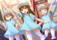 \\\ 10s 3 3girls >_< ^_^ arm_up blue_dress blush brown_eyes brown_hair character_name child closed_eyes commentary d dress english english_commentary english_text explicit eyebrows_visible_through_hair fangs female female_only flat_cap hair_between_eyes hat hataraku_saibou headwear high_resolution indonesian_commentary kazenokaze kneesocks little_girl lolibooru.moe long_hair looking_at_viewer middle_finger multiple_females one_arm_up open-mouth_smile open_mouth pixiv_69722145 platelet point_of_view pointing safe sankaku_channel short_hair smile swimsuit text thighhighs trombosit white_hat white_headwear white_legwear xd young なにこれかわいい はたらく細胞1000users入り まったく、血小板は最高だぜ!! モブ血小板 血小板 血小板(はたらく細胞) // 1697x1200 // 1.8MB