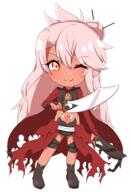 1_female 1girl ;) asymmetrical_bangs bangs blush boots brown_footwear brown_skin chawan_(yultutari) chibi chloe_von_einzbern closed_mouth commentary_request dagger danbooru dark_skin dual_wielding explicit eyebrows_visible_through_hair fate fatekaleid fatekaleid_liner_prisma_illya fate_(series) fate_kaleid_liner_prisma_illya female footwear full_body hair_between_eyes hair_bun high_resolution highres holding holding_dagger holding_object holding_weapon jacket kanshou_&_bakuya lolibooru.moe long_hair looking_at_viewer melee_weapon navel one_eye_closed orange_eyes pink_hair point_of_view red_jacket safe simple_background smile solo standing stomach_tattoo tattoo tied_hair very_long_hair weapon white_background // 1020x1500 // 513.7KB