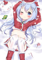 blue_hair chino_kafuu gochiusa gochuumon_wa_usagi_desu_ka? santa_costume // 2480x3508 // 1.2MB