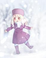 1_female 1girl bad_id bad_pixiv_id blush boots breath child explicit fate fatekaleid fatestay_night fatezero fate_(series) fate_zero female footwear fur fur_hat hat headwear illyasviel_von_einzbern jacket loli lolibooru.moe open_mouth outstretched_arm outstretched_arms purple_boots purple_footwear purple_hat red_eyes safe scarf snow solo spread_arms standing standing_on_one_leg sunameri_oishii white_hair white_neckwear white_scarf young younger // 752x936 // 805.3KB