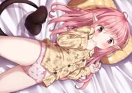 demon ears female konachan loli long_hair mochiyuki monster nightwear original pajamas panties pink_hair pointed_ears pointy_ears questionable succubus tail underwear young // 2047x1447 // 2.8MB