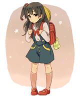 10s 1_female 1girl backpack bad_id bad_pixiv_id bag black_hair brown_eyes child clothes_removed female hair_bobbles hair_ornament hair_tie hat hat_removed headwear headwear_removed high_resolution highres kitashirakawa_anko lolibooru.moe long_hair mature monsieur one_side_up ponytail randoseru safe school_hat side_ponytail solo standing suspenders tail tamako_market tied_hair // 1000x1200 // 395.1KB