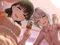 2girls 43_aspect_ratio aoi_chizuru aoi_tiduru art baby_bottle backlighting blue_eyes blush bottle brown_hair center_frills danbooru dress explicit eye_contact eyes face facial_expression female frills from_below gelbooru hair holding_baby_bottle holding_rattle indoors inside long_sleeves looking_at_another looking_at_viewer medium_length_hair mole mole_under_eye multiple_females narrowed_eyes nightwear official_art orange_dress original pajamas pixiv-import pixiv_74275485 pixiv_9169975 point_of_view pov rattle safe safebooru sankaku sankaku_channel series short_hair silver_hair smile tiduru_39 viewed_from_below 「童貞大好き口リアイドルたちに赤ちゃん調教されるお話♪」 ボイスドラマ 我々の業界ではご褒美です 葵井ちづる 葵井ちづる🔞 葵井ちづる🔞初単行本 赤ちゃんプレイ 音声作品 // 960x720 // 810.4KB