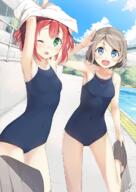 s.sankakucomplex.comdatafba8fba896784a447b531fbfa22238dac6e9.png?e=1607475675&m=spgacjaw6sfkvifh6fqtrg 2girls 6oc2hf3tojbcgpu4jufcpnd1j9vih3b5 action blue_eyes blue_sky blue_swimsuit blush breasts brown_hair chain-link_fence cloud cloudy_sky commentary_request competition_school_swimsuit competition_swimsuit covered_navel danbooru day duo eye_contact eyes face facial_expression female fence gelbooru green_eyes grey_hair hair high_resolution junk_tag kurosawa_ruby looking_at_another looking_at_viewer love_live! love_live!_(series) love_live!_sunshine!! multiple_females multiple_girls navel one-piece_swimsuit one_eye_closed open_mouth outdoors outside pixiv_14443751 pixiv_72128376 point_of_view pool pool_ladder poolside red_hair safe safebooru salute sankaku_channel school_swimsuit shirt shirt_around_arms shirt_pull short_hair skirt skirt_removed sky small_breasts smile stomach sukumizu swimsuit swimwear tank_suit top_pull tsubure_manjuu two_side_up undressing watanabe_you water つぶれまんじゅー 曜ルビィ // 850x1200 // 939.7KB