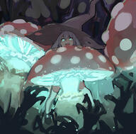 1_female 1girl aqua_eyes blush d eye_contact eyes female fly_agaric footwear giant_mushroom glowing glowing_mushroom grey_hair hair hat headwear high_resolution highres kiritzugu kiritzuguart legs_apart legwear long_hair looking_at_another looking_at_viewer mushroom open_mouth original peeking_out point_of_view pov pov_hands purple_hair safe sankaku sankaku_channel shoes standing standing_position teeth thighhighs torn_clothes torn_hat upper_teeth white_legwear witch_hat // 1920x1893 // 459.1KB