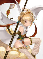 10s 1_female 1girl ahoge anchira_(granblue_fantasy) andira_(granblue_fantasy) animal_ears animal_tail argyle_cutout bare_shoulders blonde_hair breasts brown_eyes cleavage_cutout cloud detached_pants detached_sleeves earrings ears erun erune eye_contact eyes face facial_expression female flying_nimbus fur fur_trim granblue_fantasy hagoromo hair hairband high_resolution highres holding holding_object holding_staff jewelry leotard lolibooru.moe long_sleeves looking_at_another looking_at_viewer mature monkey_ears monkey_tail orange_eyes point_of_view polearm safe sash shawl short_hair shoulders sideboob simple_background sitting small_breasts smile solo staff tail thighhighs thighs two_side_up wasabi60 weapon white_background wide_sleeves // 1152x1566 // 1.1MB