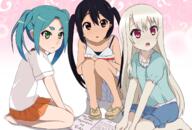 barefoot black_hair blonde_hair blue_hair book brown_eyes clip_studio_paint crossover dress eyes fate fatekaleid fatekaleid_liner_prisma_illya fate_(series) fate_kaleid_liner_prisma_illya feet female green_eyes hair illyasviel_von_einzbern k-on! loli long_hair monogatari nakano_azusa ononoki_yotsugi pink_eyes safe servachok short_hair skirt tied_hair tsukimonogatari twintails young нам_не_понятно_тут. 偽物語 // 1280x865 // 812.5KB