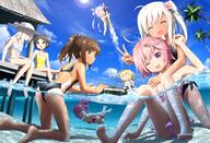 10s 2d_art 6+_females 6+girls ;d ^_^ afloat ahoge alternate_costume animated anime asian barefoot bikini black_hair blonde_hair blue_eyes blue_hair breasts brown_eyes brown_hair closed_eyes competition_swimsuit day dock dual_persona duplicate explicit eyes eyes_closed eyewear face facial_expression feet female flower freediving gelbooru glasses goribote gorilla_bot hair hair_flower hair_ornament hair_tie haribote_(tarao) hat headwear high_resolution highres i-168_(kancolle) i-168_(kantai_collection) i-19_(kancolle) i-19_(kantai_collection) i-401_(kancolle) i-401_(kantai_collection) i-58_(kancolle) i-58_(kantai_collection) i-8_(kancolle) i-8_(kantai_collection) in_water japanese japanese_animation kantai_collection kneeling lens_flare lolibooru.moe long_hair maru-yu_(kancolle) maru-yu_(kantai_collection) multiple_females multiple_girls one-piece_swimsuit one_eye_closed open_mouth palm_tree partially_submerged partially_underwater_shot peace_sign pixel-perfect_duplicate pixiv pixiv_52114373 ponytail purple_eyes purple_hair questionable revision ro-500_(kancolle) ro-500_(kantai_collection) safe school_swimsuit short_hair silver_hair sitting sky small_breasts smile soaking_feet soles submerged sun_hat swimming swimsuit swimwear tan tied_hair toes torpedo tree twintails type_93_torpedo u-511まるゆ伊168伊8伊19 u-511_(kancolle) u-511_(kantai_collection) underwater v water コ゛りぼて 伊401 伊58 呂500 夏休みですって！ 潜水艦娘 // 1721x1174 // 2.3MB