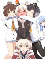 2d_art 3 5_females 5girls >_< amatsukaze_(kantai_collection) anthropomorphism armwear bangs between_legs black_hair_ornament black_hairband black_ribbon black_vest blue_eyes blue_hair blue_sailor_collar blush brown_dress brown_eyes brown_hair chestnut_mouth closed_eyes closed_mouth clothing commentary commentary_request covered_mouth danbooru dress elbow_gloves explicit eyebrows eyebrows_visible_through_hair eyes female fire formal full-face_blush geez,_destroyers_are_the_best!! gelbooru girl_sandwich gloves goribote gorilla_bot gradient_hair grey_hair grey_neckwear hair hair_between_eyes hair_ornament hair_ribbon hairband haribote_(tarao) hatsukaze_(kancolle) hatsukaze_(kantai_collection) headgear heart hug jitome kantai_collection lifebuoy light_brown_hair lolibooru.moe long_hair long_sleeves multicolored_hair multicoloured_hair multiple_females multiple_girls neckerchief nose_blush open_mouth orange_neckwear panties pantsu parted_lips pixiv pixiv_72769524 questionable quintet red_legwear ribbon safe safebooru sailor_collar sailor_dress sailor_uniform sandwiched sankaku_channel school_uniform schoolgirl_uniform serafuku shimakaze_(kantai_collection) shirt short short_dress short_hair short_sleeves side-tie side-tie_panties silver_hair simple_background sleeveless sleeveless_shirt sleeves sleeves_past_wrists smoke smokestack_hair_ornament striped striped_legwear thick_eyebrows tied_hair tokitsukaze_(kantai_collection) twin_tails twintails two_side_up underwear uniform very_long_hair vest wavy_mouth white_background white_dress white_gloves white_panties white_pantsu white_sailor_collar white_shirt white_underwear yukikaze yukikaze_(kantai_collection) 「やめなさ・・・やめっ・・ヤメロー！！」 コ゛りぼて 初風 天津風 島風 時津風 第十六駆逐隊 // 700x913 // 570.2KB