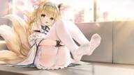 169_aspect_ratio aliasing animal_ears arknights blonde_hair blush braid braids building camel_toe cameltoe chen_bin choker city clothes_lift ears eyes feet female foxgirl green_eyes hair headband high_resolution kitsune konachan large_filesize multiple_tails panties pantyhose questionable sankaku sankaku_channel see-through skirt skirt_lift soles striped striped_panties suzuran_(arknights) tail twintails underwear wardrobe_malfunction yande.re // 3035x1708 // 6.8MB