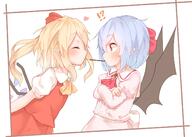 ! !? 2_females 2girls ascot bat_wings black_wings blonde_hair blue_hair brooch closed_eyes clothing crossed_arms crystal danbooru ears explicit eyes female flandre_scarlet food food_in_mouth from_side gelbooru hair heart in_profile jewelry lolibooru.moe long_sleeves multiple_females multiple_girls neck neckwear pink_shirt pocky pocky_kiss pointy_ears puffy_sleeves red_eyes red_neckwear red_skirt red_vest remilia_scarlet safe safebooru sakurea sankaku_channel shared_food shirt siblings sisters skirt skirt_set touhou upper_body vest white_shirt wings yellow_neckwear // 1488x1061 // 169.8KB