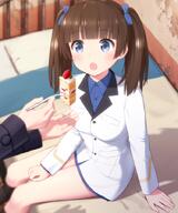 10s 2d_art 2girls 502jfw arm_support bangs black_legwear blue_eyes blunt_bangs blush brave_witches brown_hair cake clothing commentary commentary_request explicit eyes feeding female food fork formal from_above fruit gelbooru georgette_lemare goribote gorilla_bot hair hair_ornament hair_ribbon haribote_(tarao) knee_highs kneehighs legwear long_hair long_sleeves looking_at_another military military_uniform multiple_females multiple_girls o open_mouth pixiv pixiv_60285230 ribbon safe shimohara_sadako sitting solo_focus strawberry strike_witches thighs tied_hair twintails uniform viewed_from_above world_witches_series 「はい、あーん」 コ゛りぼて ジョーゼット・ルマール ストウィ1000users入り ブレイブウィッチーズ モハジョゼ 下原定子 照井春佳 // 750x900 // 573.5KB