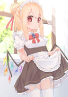 1_female 1girl 2 2d_art alternate_costume alternate_hairstyle bangs blonde_hair braid breasts clothing commentary_request cowboy_shot crown_braid crystal day ears enmaided eyebrows eyebrows_visible_through_hair eyes female flandre_scarlet frills garter_belt garter_straps hair hair_bun hair_ornament hair_ribbon headdress high_resolution highres indoors kunya21 legwear lingerie lolibooru.moe looking_at_viewer maid maid_attire maid_headdress parted_lips pixiv_84780394 pointy_ears puffy_short_sleeves puffy_sleeves questionable red_eyes red_ribbon ribbon safe sakurea sankaku_channel short short_sleeves sidelocks skirt_hold sleeves small_breasts solo sunlight thighhighs tied_hair touhou white_garter_belt white_legwear window wings 【東方紅楼夢】新刊_「きゅっとして！ぱーと3」_サンプル さくれあ さくれあ@紅楼夢j32 東方紅楼夢 // 1433x2024 // 1.6MB