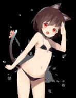 1_female animal_ears animal_tail atage bare_shoulders bikini black_bikini black_hair blush brown_hair cat_ears cat_tail catgirl catperson d ears explicit eyes face facial_expression fang fangs feline_characteristics female female_focus flat_chest front-tie_top gomibox hair happy lolibooru.moe navel nekomimi open_mouth open_smile original original_character red_eyes ribbon safe salute sankaku_channel short_hair shoulders side-tie_bikini smile solo standing_position stomach swimsuit swimwear tail transparent_background あたげ 水着 // 637x826 // 259.1KB