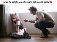 catgirl eating_plastic meme // 714x536 // 42.8KB