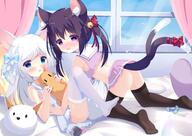 animal_ears ass clothes_lift dress ears feet female fengshen_chino loli nekomimi no_panties questionable seifuku skirt skirt_lift tail thighhighs // 4797x3388 // 402.8KB