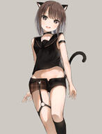 1_female 1girl animal_ear_fluff animal_ears animal_tail bangs bare_shoulders black_legwear black_sailor_collar black_shirt black_shorts blush brown_eyes brown_hair brown_shorts cat_ears cat_girl cat_tail catgirl clothing crop_top ears eyebrows eyebrows_visible_through_hair eyes feet_out_of_frame feline_characteristics female groin hair high_resolution kneehighs midriff navel nekomimi open_clothes open_fly open_mouth open_shorts original pattern plaid plaid_shorts raised_tail safe sailor_collar sakazakinchan sankaku_channel shirt short_shorts shorts shoulders single_kneehigh sleeveless sleeveless_shirt solo stomach tail tail_raised teeth unzipped upper_teeth // 1008x1318 // 409.2KB