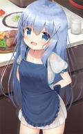 1_female 1girl 2d_art apron bangs blue_eyes blue_hair blush dress eyebrows eyebrows_visible_through_hair eyes female food gochuumon_wa_usagi_desu_ka gochuumon_wa_usagi_desu_ka? hair hair_ornament high_resolution highres kafuu_chino light_blue_hair lolibooru.moe long_hair looking_at_viewer open_mouth pixiv_88232032 psyche3313 puffy_short_sleeves puffy_sleeves safe sankaku_channel short short_sleeves sleeves solo white_dress x_hair_ornament おかえりなさい！今日はハンバーグです！ // 955x1528 // 687.9KB