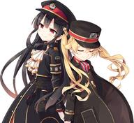 2_girls 2girls absurd_resolution absurdres armband bangs black_hair black_hat black_headwear black_jacket black_skirt blonde_hair blush brown_vest character cloak closed_eyes closed_mouth clothing cura danbooru explicit eyebrows eyebrows_visible_through_hair eyes eyes_closed face facial_expression fanbox_reward female floating_hair fringe gelbooru girl gloves gradient_hair hachiroku hachiroku_(maitetsu) hair hair_between_eyes hair_ornament hair_tie hat head_tilt headwear high_resolution highres image jacket lolibooru.moe long_hair long_sleeves looking_at_viewer looking_away looking_to_the_side lose maitetsu maitetsu_last_run!! multiple_females multiple_girls official_art olivi olivi_(maitetsu) open_clothes open_jacket paid_reward payot peaked_cap point_of_view red_eyes safe safebooru sankaku sankaku_channel simple_background skirt sleeves_past_wrists smile smug_anime_girl smug_anime_girl_with_condescending_look_on_her_face tail tied_hair twintails uniform very_high_resolution very_long_hair vest white_background white_gloves white_neckwear yande.re // 3749x3430 // 1.0MB