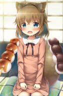 1_female 1girl animal_ear_fluff animal_ears animal_humanoid bangs blonde_hair blue_eyes blush bodily_fluids brown_hair canid canid_humanoid canine canine_humanoid clothed clothing commentary_request danbooru dango dango_(food) dress drooling ears eyebrows eyebrows_visible_through_hair eyes facing_viewer female food food_fetish food_play fox_humanoid gelbooru hair high_resolution highres humanoid indoors inside mammal mammal_humanoid medium_hair medium_length_hair open_mouth original photoshop_(medium) psyche3313 pushuke safe saliva sankaku_channel sitting solo suggestive suggestive_food tail wagashi young // 870x1325 // 628.6KB