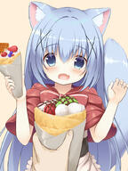 1_female 1girl animal_ear_fluff animal_ears bangs blue_eyes blue_hair blush crepe danbooru ears eyebrows eyebrows_visible_through_hair eyes fang fangs female food gelbooru gochuumon_wa_usagi_desu_ka gochuumon_wa_usagi_desu_ka? hair hair_ornament holding holding_food holding_object kafuu_chino lolibooru.moe long_hair looking_at_viewer open_mouth photoshop_(medium) pixiv_id_942719 psyche3313 safe sankaku_channel simple_background solo solo_focus tail x_hair_ornament // 696x925 // 396.7KB