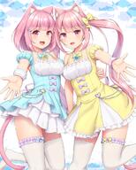 2girls 45 45_aspect_ratio accessory animal_ear_fluff animal_ears animal_humanoid bell blue_dress bracelet breasts cat_ears cat_humanoid cleavage clothed clothing dress duo ears explicit face face-to-face facial_expression felid_humanoid feline feline_humanoid female garter hair hair_bow hair_ornament hair_ribbon high_resolution humanoid jewelry jewlery jingle_bell kemonomimi legs legwear loli_face long_hair mammal mammal_humanoid multiple_females necklace nekomimi open_mouth original original_character outstretched_arm outstretched_hand pigtails pink_eyes pink_hair pixiv pixiv_79641627 ribbon safe sand-rain sankaku_channel sasaame short_dress short_hair siblings sister sisters skirt smile standing_on_one_leg standing_position tagme thigh-highs thighhighs tied_hair twintails white_legwear white_skirt wrist_cuffs yellow_dress zettai_ryouiki オリジナル 砂々雨 // 960x1200 // 1000.3KB