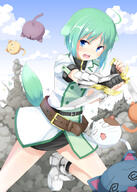 10s 1_female 1girl animal_ears animal_tail bad_id bad_pixiv_id blue_eyes canine dog dog_days dog_ears dog_girl dog_tail ears eclair_martinozzi eyes female gloves green_hair hair light_green_hair mammal safe short_hair tail weapon éclair_martinozzi // 498x696 // 330.3KB