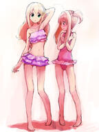 2d_art 2girls 500users入り 8 ahoge arm_behind_head armpits asymmetrical_hair barefoot bikini bikini_skirt blonde_hair breast_envy brown_hair casual_one-piece_swimsuit commentary_request covering covering_breasts crossover explicit eyes fantasista_doll feet female female_focus focus_on_female_character frilled_bikini frills green_eyes hair hair_tie hand_behind_head high_resolution highres jewelpet_(series) jewelpet_twinkle long_hair midriff multiple_females multiple_girls navel nyama o one-piece_swimsuit open_mouth pinei2007 pixiv_38365121 ponytail pretty_rhythm questionable safe sakura_akari sakura_monica siblings side_ponytail sisters sketch stomach strapless strapless_bikini strapless_swimsuit swimsuit swimwear tied_hair tube_top カティア ジュエルペットてぃんくる☆ 最近のらくがき03 // 1536x2048 // 278.1KB