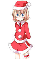 1_female 1girl alice_margatroid alternate_costume alternative_costume arms_behind_back blonde_hair blue_eyes blush chata_maru_(irori_sabou) chatamaru_(irori_sabou) christmas christmas_outfit clothing explicit eyes female female_focus hair hat headwear leg_ribbon neck necktie neckwear pixiv_23849584 ribbon safe sankaku_channel santa_costume santa_hat short_hair solo touhou touhou_project アリスサンタ // 775x1000 // 70.2KB