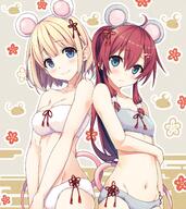 2girls absurd_resolution animal_ears animal_tail bangs blonde_hair blue_eyes blush bra breasts clavicle cleavage closed_mouth collarbone cura ears eyebrows eyebrows_visible_through_hair eyes face facial_expression fake_animal_ears female frown grey_bra grey_panties groin hair hair_ornament hair_ribbon high_resolution hinai_paulette huge_filesize large_filesize long_hair looking_at_viewer lose maitetsu medium_breasts migita_hibiki mouse_ears mouse_tail multiple_females multiple_girls navel neck panties pantsu questionable red_hair red_ribbon ribbon safe sankaku sankaku_channel shiny shiny_hair short_hair small_breasts smile standing standing_position stomach strapless strapless_bra tail underwear underwear_only very_high_resolution very_long_hair white_bra white_panties white_underwear yande.re // 2977x3343 // 10.5MB