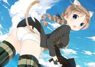 1_female 1girl 20160101 aliasing animal_ears animal_tail artist ass blue_eyes blush braid brown_hair butt_crack cat_ears cat_tail catgirl catperson clothing commentary_request ears explicit eyes feline_characteristics female firearm from_behind gun konachan konachan.com long_hair looking_back lynette_bishop machine_gun muku_(muku-coffee) nekomimi open_mouth panties pixiv_54909832 questionable questionableplus safe sankaku_channel single_braid solo strike_witches striker_unit sweater sweater_vest tail tied_hair topwear underwear uniform water weapon white_panties white_underwear world_witches_series むく ストウィ500users入り ﾘｰﾈﾁｬﾝ!! // 1217x853 // 775.2KB