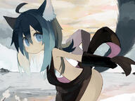 1_female 1girl 2d_art 43_aspect_ratio ahoge animal_ears animal_tail aqua_eyes aqua_hair armwear ass bangs bare_arms bare_shoulders black_gloves blue_eyes blush blush_stickers cat_ears cat_tail catgirl catperson closed_mouth cloud cloudy_sky commentary_request cowboy_shot dot_nose ears elbow_gloves explicit eyebrows eyebrows_visible_through_hair eyes face facial_expression feline_characteristics female female_focus flat_chest from_side gloves gradient_hair hair hair_between_eyes hi5tj0gp horizon in_profile leaning leaning_forward light_smile loli long_hair looking_at_viewer looking_to_the_side multicolored_hair muted_color navel original original_character outdoors outside outstretched_arm pappii pappii_(paprika_shikiso) paprika_shikiso parted_bangs petite pixiv_61627449 pixiv_id_1285342 point_of_view questionable raised_eyebrows safe shoulders sky smile solo standing standing_position stomach tail young ぱっぴー パプリカ色素 ｷｭｯ // 800x600 // 226.0KB