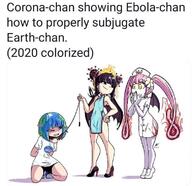 corona-chan earth-chan ebola_chan meme // 774x750 // 84.8KB