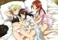 3_girls 3girls absurd_resolution absurdres archway_of_venus arm_up armpits art bangs barefoot bed bed_sheet black_bra black_hair black_underwear blonde_hair blue_eyes blush body_blush bra brave_witches breasts brown_eyes brown_hair closed_eyes clothes_removed clothing dress_shirt erica_hartmann explicit eyes face facial_expression feet female frills from_above gertrud_barkhorn girl gown grin hair hair_up hand_behind_head hand_to_own_mouth high_resolution highres indoors lace lace-trimmed_bra lace_trim light_erotic light_smile long_hair looking_at_another lying midriff military military_uniform minna-dietlinde_wilcke multicolored_hair multiple_females multiple_girls navel nightgown nightwear no_pants nyantype nyantype_#31_2012-06 official_art on_back on_side one_eye_closed orange_eyes panties pantyshot pantyshot_(sitting) parted_lips pillow questionable red_hair ribbon scan shirt short short_hair short_sleeves sitting sleeping sleeves sleeves_rolled_up small_breasts smile sports_bra stomach strike_witches tied_hair trio twintails two_tone_hair underwear underwear_only uniform very_high_resolution viewed_from_above white_panties white_shirt white_underwear world_witches_series yamamoto_shuuhei // 5946x4084 // 1.9MB