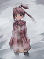 1_female 1girl ahoge asymmetrical_hair black_legwear bodily_fluids brown_hair coat eyes female green_eyes high_resolution jewelpet_(series) jewelpet_tinkle jewelpet_twinkle legwear nyama pantyhose ponytail rough safe sakura_akari side_ponytail sketch solo tears tied_hair // 960x1280 // 92.0KB