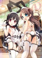 2girls animal_ears apron argyle argyle_legwear ass back bangs banner black_hair black_panties black_underwear blue_eyes blunt_bangs blush bow bow_panties bowtie breasts brown_hair bunny_ears bunny_suit bunnysuit camel_toe cameltoe ceiling_light clothing contentious_content covered_erect_nipples covered_nipples crossover cup cura detached_collar digital_version ears erect_nipples erect_nipples_under_clothes explicit eyebrows eyebrows_visible_through_hair eyes fake_animal_ears fake_tail female female_only flat_chest from_behind garter_belt garter_straps hachiroku hachiroku_(maitetsu) hair hairband head_tilt headdress high_resolution highres holding holding_cup indoors inside jpeg_artifacts kneepits legwear lens_flare light lingerie loli lolibooru.moe long_hair looking_at_viewer looking_back lose lossy-lossless maid_attire maid_headdress maitetsu male monobeno mostly_nude multiple_females multiple_girls naked_apron nearly_naked_apron neck neckwear nipple_slip nipples nipples_visible_through_clothing o open_mouth panties pantsu partially_visible_vulva playboy_bunny point_of_view questionable rabbit_ears red_bow red_bowtie red_eyes red_neckwear round_teeth sankaku saucer sawai_natsuha skindentation small_breasts stockings tail teacup teeth thigh-highs thighhighs underwear very_long_hair vulva waitress white_apron white_legwear window wrist_cuffs young // 1199x1647 // 2.6MB