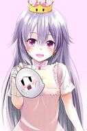 1_female bangs black_eyes blush bonfurai boo boo_(mario) boosette breasts cleavage commentary_request crown d danbooru dress explicit eyebrows eyebrows_visible_through_hair face facial_expression fangs female floating frilled_dress frills gelbooru ghost gloves hair hair_between_eyes high_resolution lavender_hair long_hair looking_at_viewer luigi's_mansion neck_garter new_super_mario_bros._u_deluxe nintendo open_mouth pink_background pink_dress pink_eyes point_of_view poking princess_king_boo purple_hair safe safebooru sankaku_channel sharp_teeth short short_sleeves simple_background sleeves small_breasts smile solid_oval_eyes straight_hair super_crown super_mario_brothers teeth upper_body upper_teeth very_long_hair white_gloves // 1000x1514 // 1.0MB