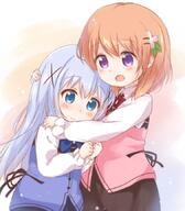2girls araki495 blue_hair eyes female gelbooru gochiusa gochuumon_wa_usagi_desu_ka gochuumon_wa_usagi_desu_ka? hair hair_clip hair_ornament hairclip hoto_cocoa kafuu_chino light_blue_hair lolibooru.moe long_skirt multiple_females multiple_girls open_mouth orange_hair pixiv_66130212 pixiv_89056 purple_eyes rabbit_house_uniform safe skirt x_hair_ornament ドキドキするけど 理紅 // 756x864 // 587.7KB