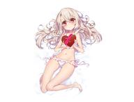 barefoot bikini chocolate fate fatekaleid_liner_prisma_illya fate_(series) fate_kaleid_liner_prisma_illya feet female gray_hair grey_hair hong_(white_spider) illyasviel_von_einzbern konachan loli long_hair safe swimsuit swimwear valentine white // 5352x4092 // 4.9MB