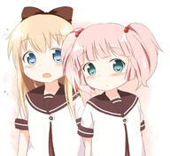 1 2girls araki495 atfbooru.ninja blonde_hair blue_eyes blush booru bow clothing dress embarrassed eyes female hair hair_bobbles hair_bow hair_ornament hair_tie loli lolibooru.moe long_hair multiple_females multiple_girls nanamori_school_uniform open_mouth pink_hair pixiv_35937056 pixiv_89056 safe sailor_dress sailor_uniform school_uniform schoolgirl_uniform serafuku tied_hair toshinou_kyouko twin_tails twintails uniform yoshikawa_chinatsu young yuru_yuri らくがきまとめ 理紅 // 720x663 // 297.2KB