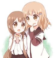 2girls 3 araki495 blonde_hair blush brown_eyes brown_hair clothing crepe explicit eyes female food fruit hair hair_ornament hairclip layered_sleeves long_hair long_sleeves multiple_females multiple_girls nanamori_school_uniform oomuro_hanako oomuro_sakurako open_mouth pixiv_57190102 pixiv_89056 safe school_uniform schoolgirl_uniform serafuku short short_over_long_sleeves short_sleeves siblings sister sisters skirt sleeves strawberry uniform very_long_hair yuru_yuri ついったーまとめ4 理紅 // 741x772 // 357.4KB