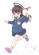 1_female bare_legs brown_eyes brown_hair child commentary_request eyes female footwear hat headwear high_resolution legs long_hair long_sleeves looking_down oonuma_hiroshi original pink_footwear safe socks solo young // 1422x2000 // 546.0KB