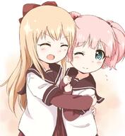 &gt;d 2girls 3 >d araki495 atfbooru.ninja blonde_hair blue_eyes booru bow closed_eyes clothing d explicit eyes face facial_expression female hair hair_bobbles hair_bow hair_ornament hair_tie hug loli lolibooru.moe multiple_females multiple_girls nanamori_school_uniform one_eye_closed open_mouth pink_hair pixiv_53765037 pixiv_89056 safe sailor_uniform school_uniform schoolgirl_uniform serafuku smile tied_hair toshinou_kyouko twin_tails twintails uniform v-shaped_eyebrows yoshikawa_chinatsu young yuru_yuri ついったーまとめ2 理紅 // 619x673 // 301.5KB