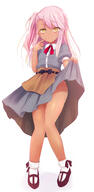 1_female bangs blush breasts chloe_von_einzbern clothes_lift contentious_content dark_skin dress dress_lift face facial_expression fate fatekaleid_liner_prisma_illya fatestay_night fate_kaleid_liner_prisma_illya fate_stay_night female full-length_portrait grey_dress hair high_resolution legs long_hair looking_at_viewer no_panties nopan one_side_up pink_hair potential_duplicate puffy_short_sleeves puffy_sleeves questionable sankaku sankaku_channel sen_(astronomy) short short_sleeves sidelocks simple_background skirt skirt_lift sleeves small_breasts smile waitress white_background yande.re yellow_eyes // 1000x2036 // 596.9KB