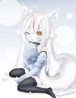 1_female ahoge animal_ear_fluff animal_ears animal_tail bell bell_collar black_legwear blue_sweater blush bra bra_strap collar colored_sclera colored_skin coloured_sclera commission curss ears female footwear fox_ears fox_tail grey_hair grey_sclera hair_between_eyes high_resolution indie_virtual_youtuber jingle_bell kamiko_kana legwear lolibooru.moe long_hair long_sleeves looking_at_viewer loose_strap monster_girl monsterification multicolored_hair neck_bell one_eye_closed oversized_clothes parted_lips safe sitting skeb_commission skin sleeves_past_fingers sleeves_past_wrists slime slime_girl socks solo streaked_hair sweater tail thighhighs topwear tsunderia underwear very_long_hair virtual_youtuber wariza white_skin yellow_eyes // 1600x2048 // 209.8KB