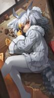 1_female animal_ears animal_tail bent_knee_(knees) bird_girl bird_tail bird_wings blonde_hair blush brown_eyes clothing coat commentary_request ears eyebrows eyebrows_visible_through_hair eyes female floor fringe from_above fur fur_collar fur_trim girl gloves grey_hair hair hair_between_eyes head_wings high_resolution indoors kemono_friends legwear long_sleeves looking_at_viewer lying melaton multicolored_hair no_shoes northern_white-faced_owl_(kemono_friends) nut_(nuts) o on_floor on_side open_mouth orange_eyes owl_ears pantyhose questionable safe sankaku short_hair single solo tail tall_image white_coat white_fur white_hair white_legwear white_pantyhose wide_sleeves wings winter_clothes winter_coat yellow_gloves めらとん アフリカオオコノハズク アフリカオオコノハズク(けものフレンズ) // 1200x2150 // 2.1MB